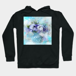 shabby chic french country blue purple iris flower Hoodie